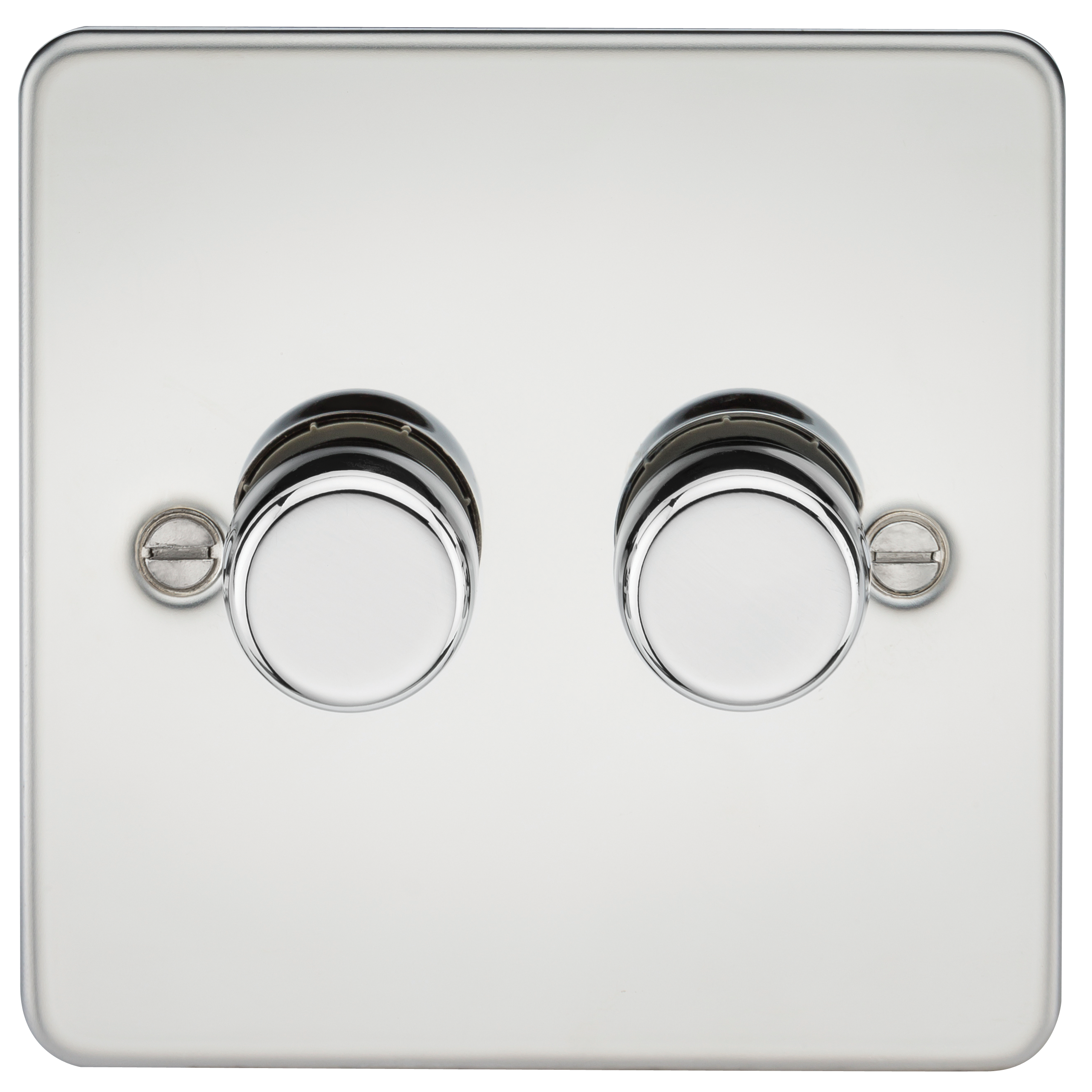 Flat Plate 2G 2 way 10-200W (5-150W LED) trailing edge dimmer -Polished Chrome