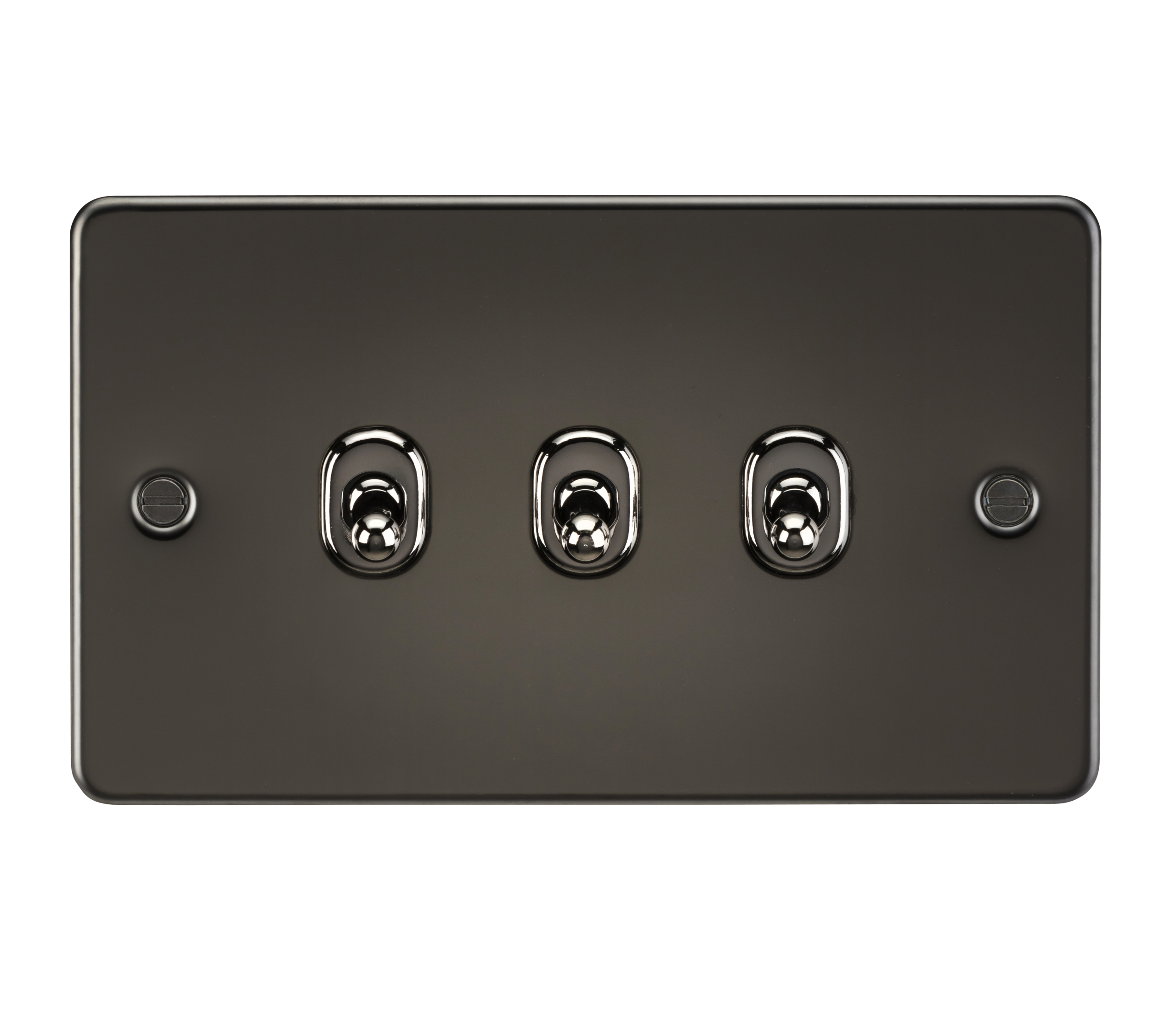 Flat Plate 10AX 3G 2-way toggle switch - gunmetal