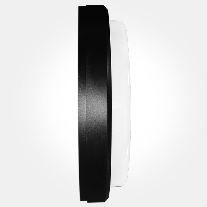 Cassi Range - IP54 8W Circular LED Ceiling/Wall Light With Full Diffuser - Black