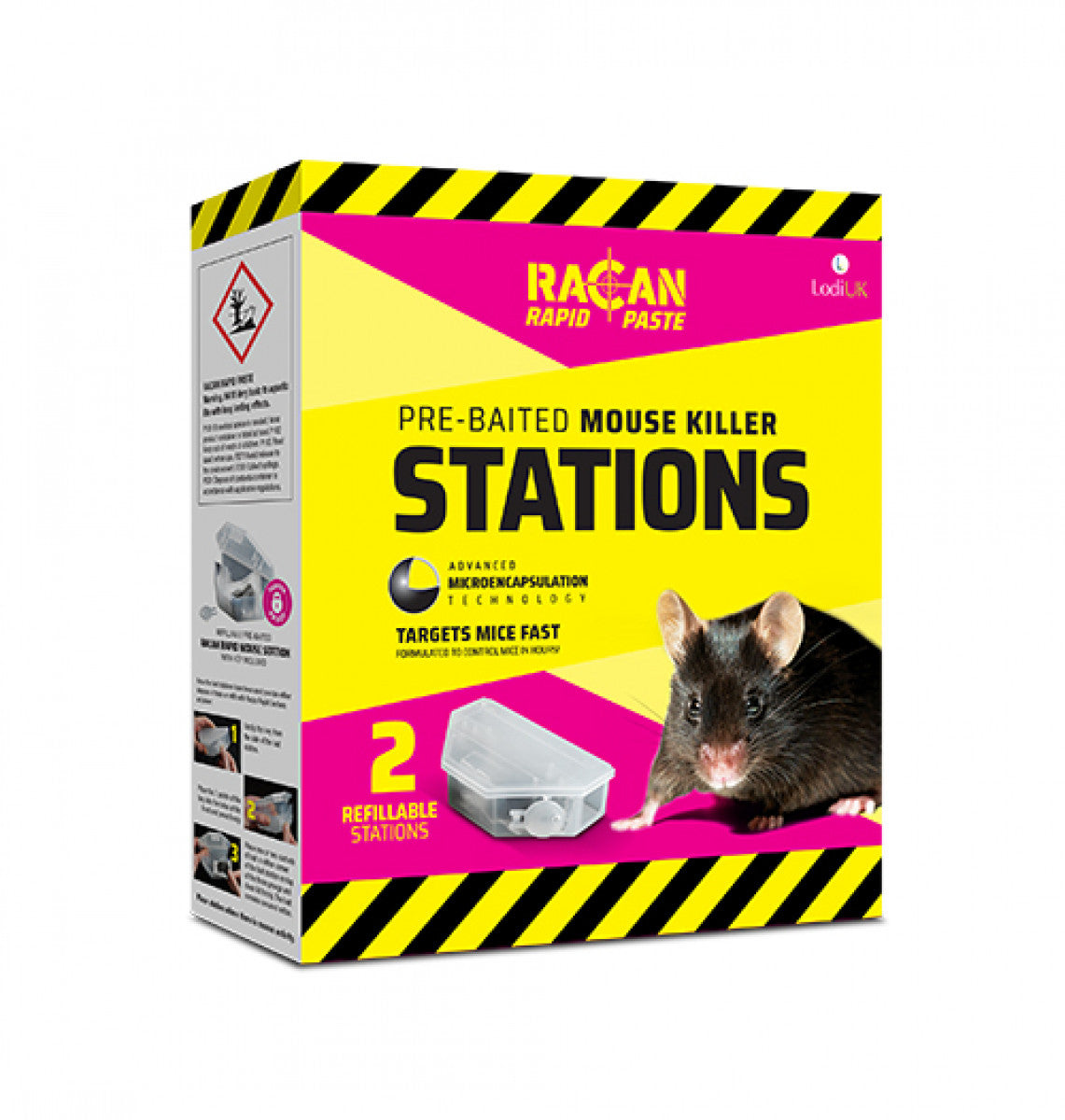 Rapid Pre-Baited & Reusable Mouse Killer Stations, 2 Trap Pack