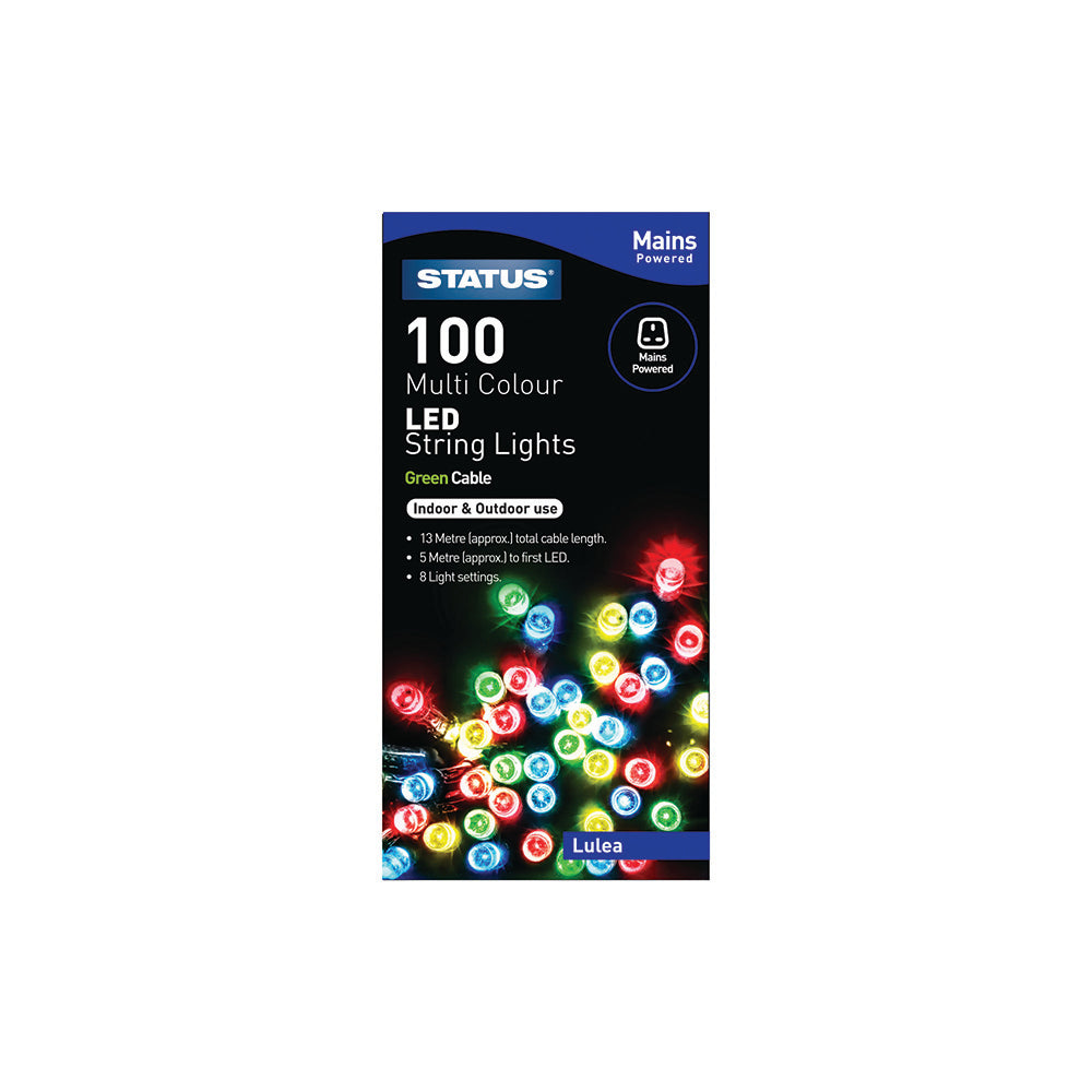 100 LED Indoor/Outdoor Mains String Lights - Multi Coloured