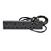 Black UK 3 Pin Plug 4 Gang Extension Lead - 0.5m