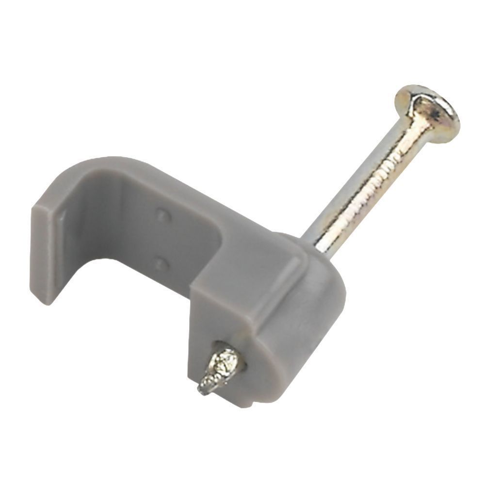 2.5mm Grey Flat T&E Cable Clips (100 Pack)