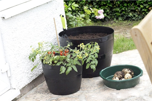 50cm Barrel Planter, Black