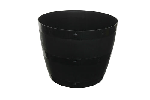 50cm Barrel Planter, Black