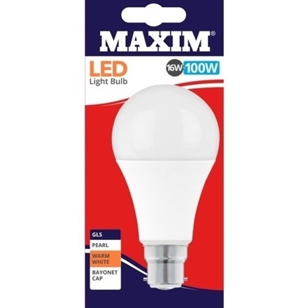Maxim 16W LED BC GLS - Warm White