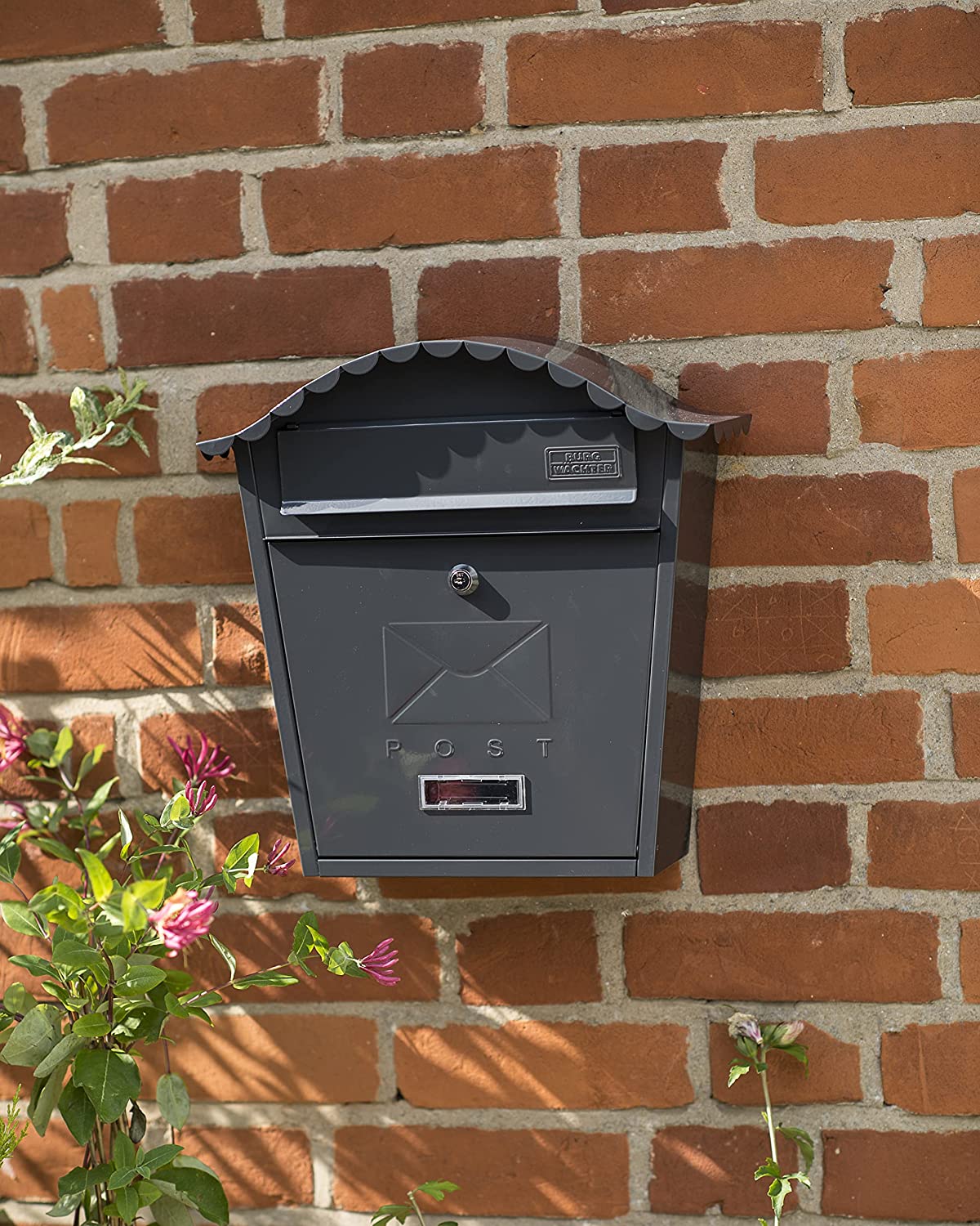 Classic Galvanised Steel Wall Mounted Postbox, Anthracite