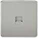 Screwless Brushed Chrome Telephone Master Socket Flush Wall Socket