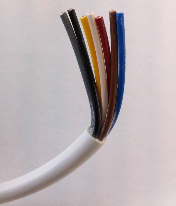 0.75mm 7 Core White Cable Flexible 3187Y - 5m