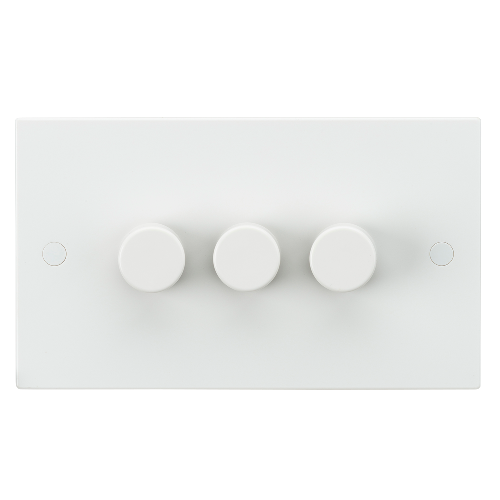 40-400W White 3G 2 Way 230V Electric Dimmer Switch Wall Plate