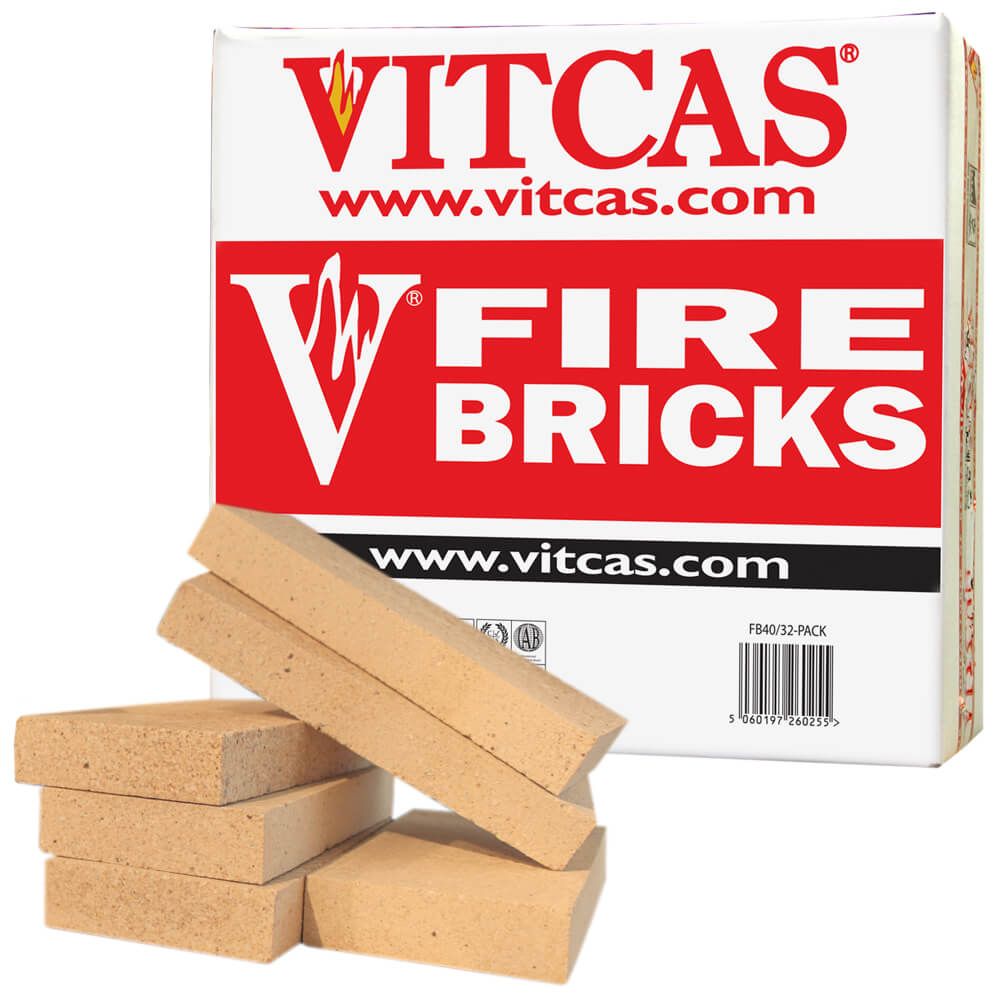 Fire Bricks for Stoves & Fireplaces, 230 x 114 x 32mm, 6 Pack