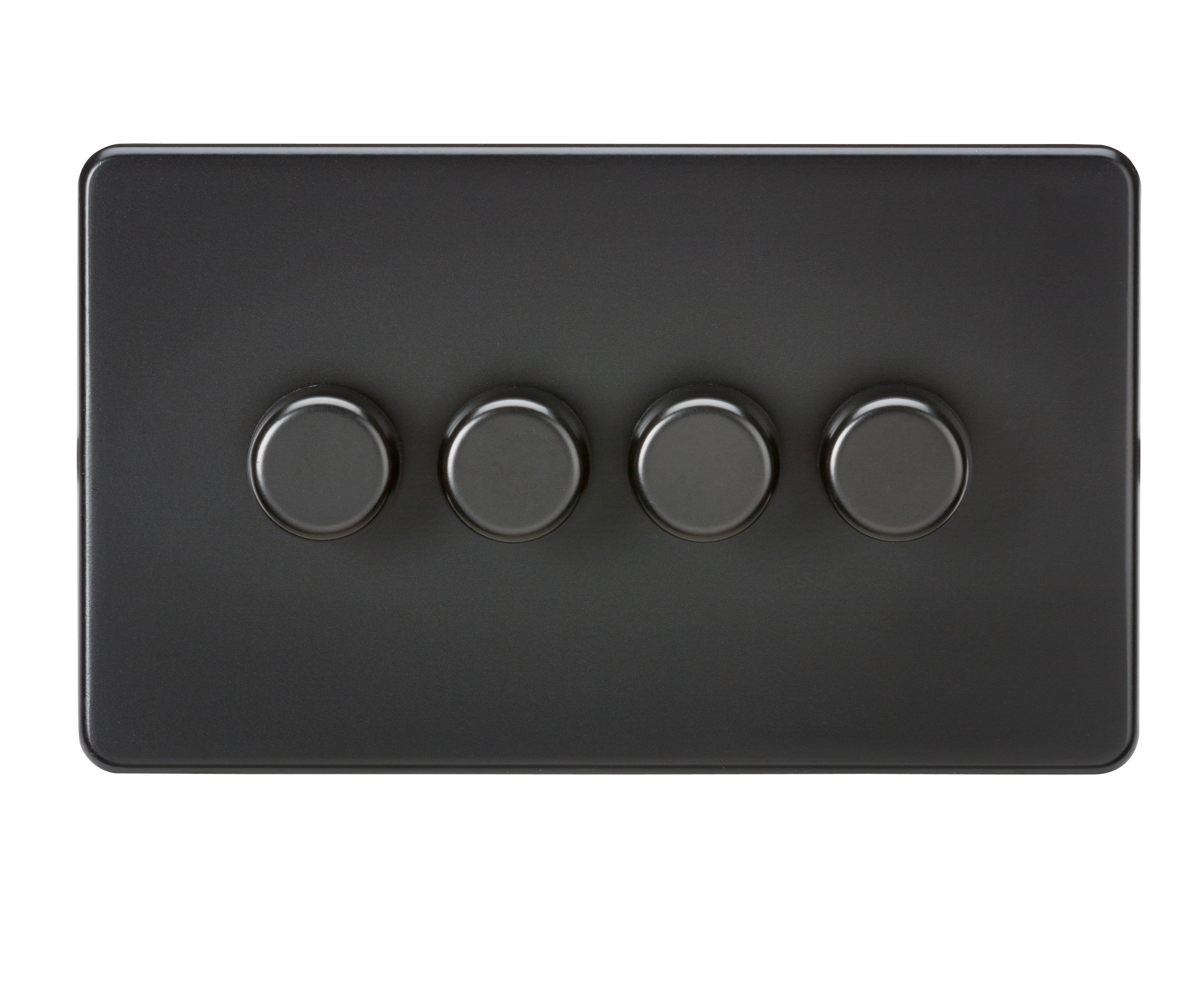 Screwless 4G 2-way 10-200W (5-150W LED) trailing edge dimmer - Matt Black