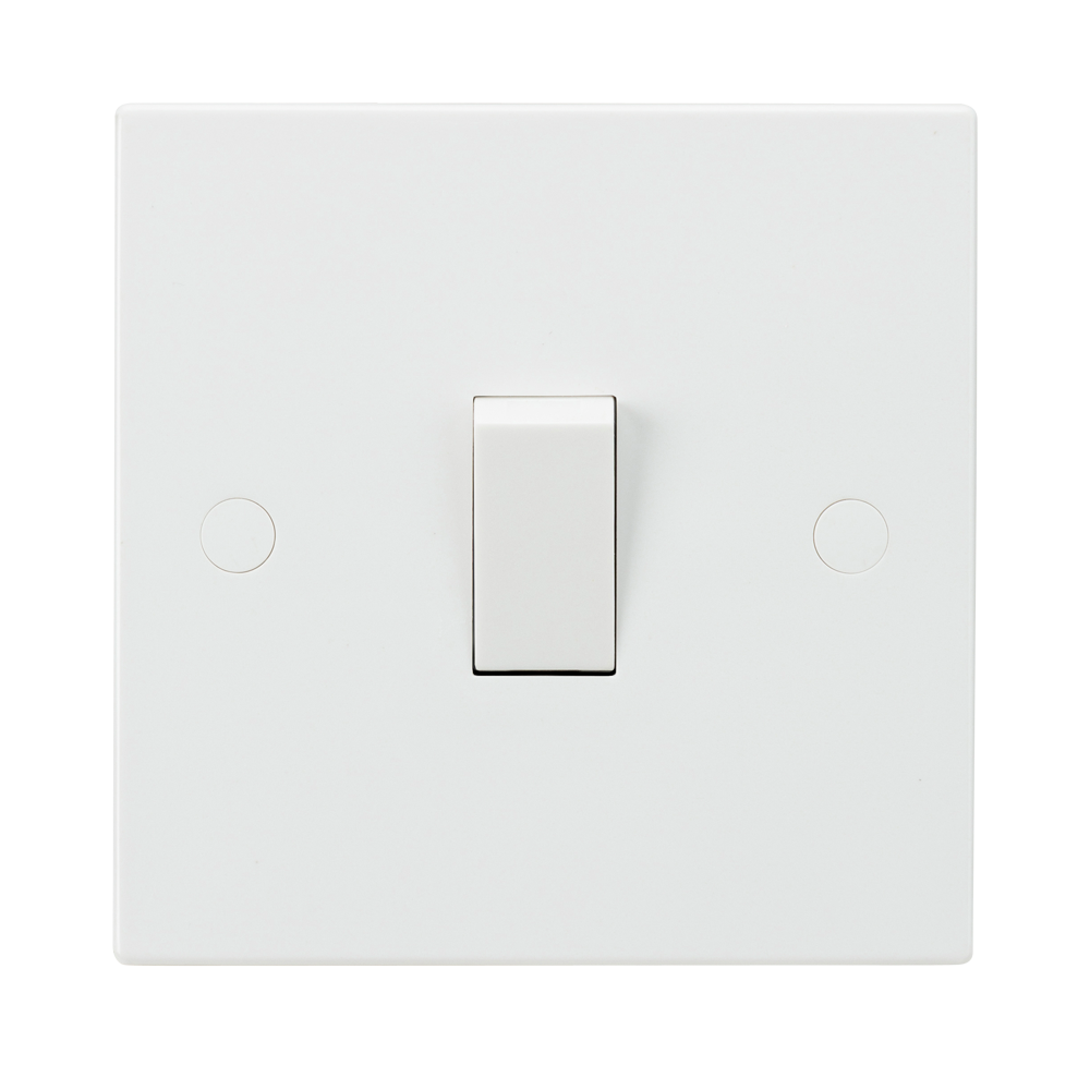 10A White 1G 1 Way 230V Electric Wall Plate Switch
