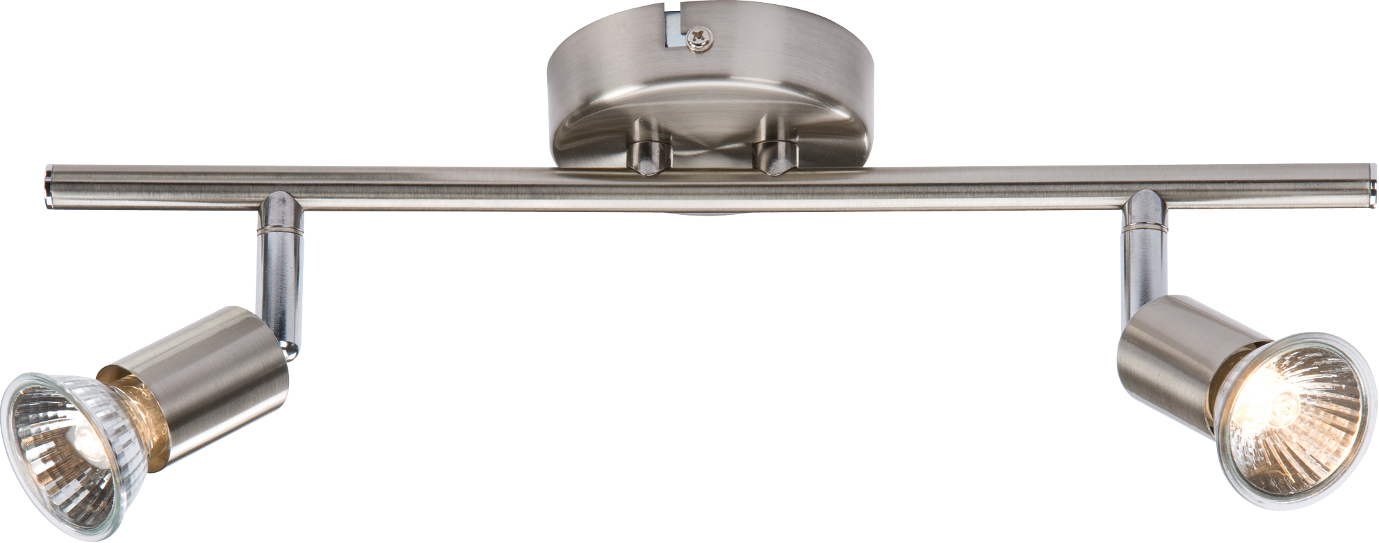 Ceiling Light GU10 50 Watt 2 Spotlight Bar Brushed Chrome LED Compatible