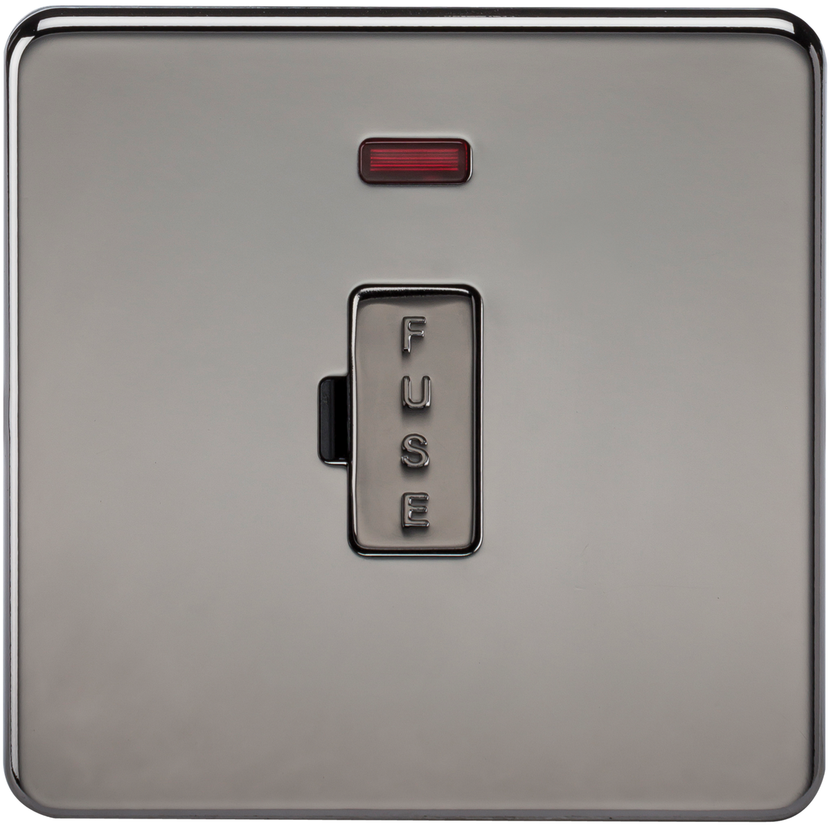 13A Screwless Black Nickel Fused Spur Connector Unit with Neon