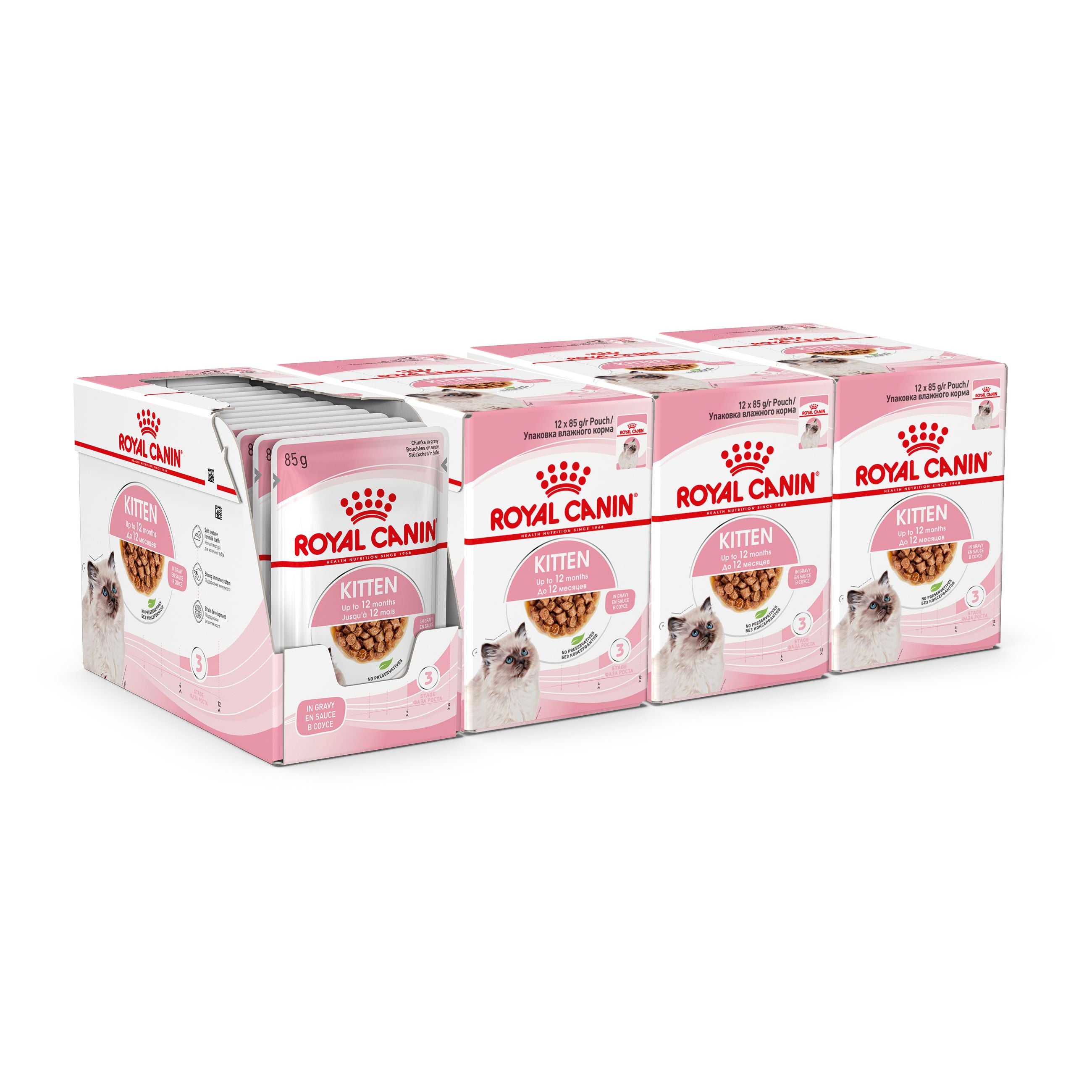 ROYAL CANIN Kitten in Gravy Wet Food, 85g x 12 Pack