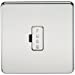 13A Screwless Polished Chrome Fused Spur Connector Unit Wall Plate