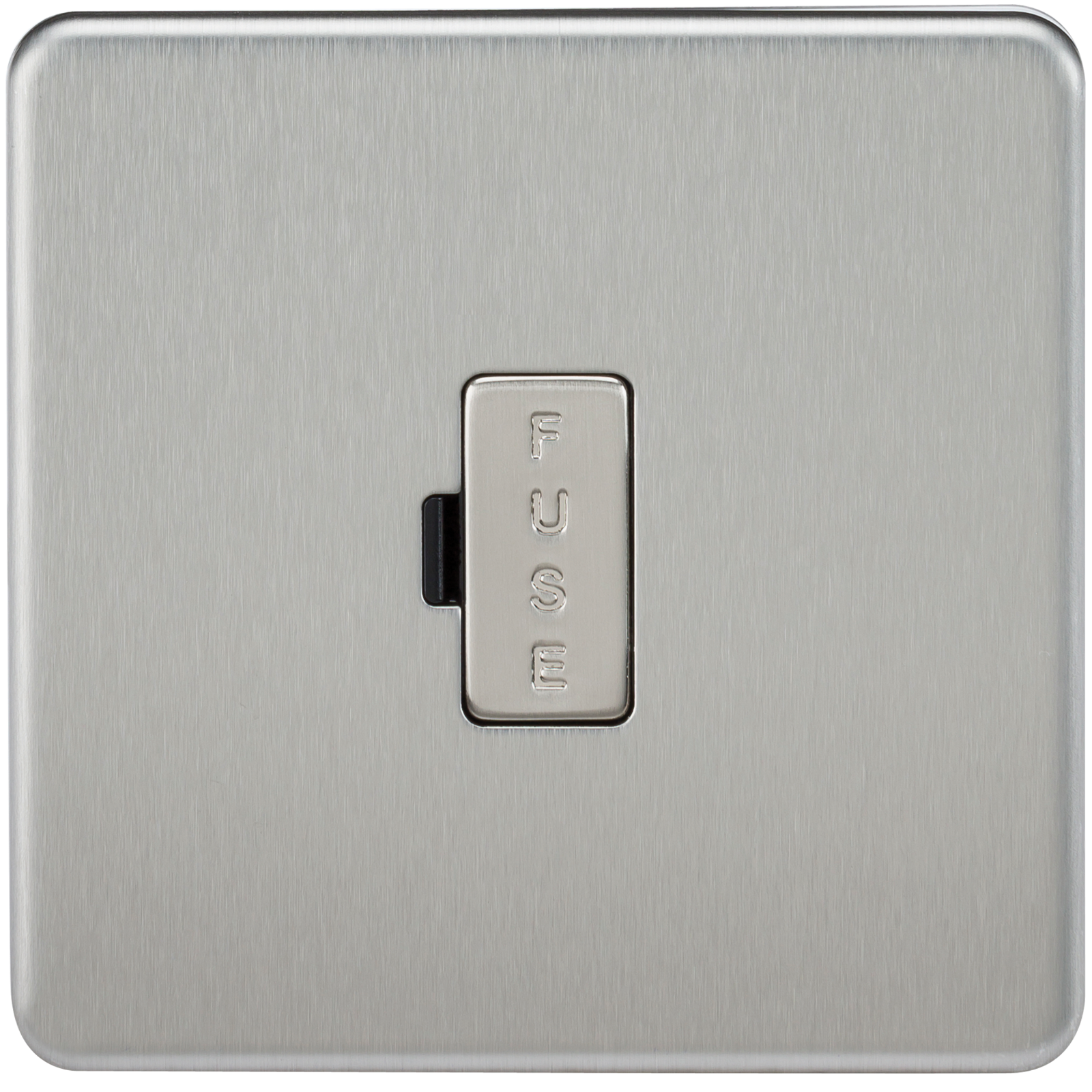 13A Screwless Brushed Chrome Fused Spur Connector Unit Wall Plate