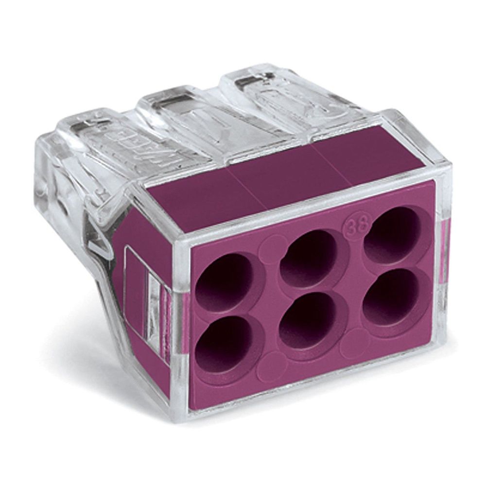 6 Way Push-In Toolless Wire Connector, 50 Pack