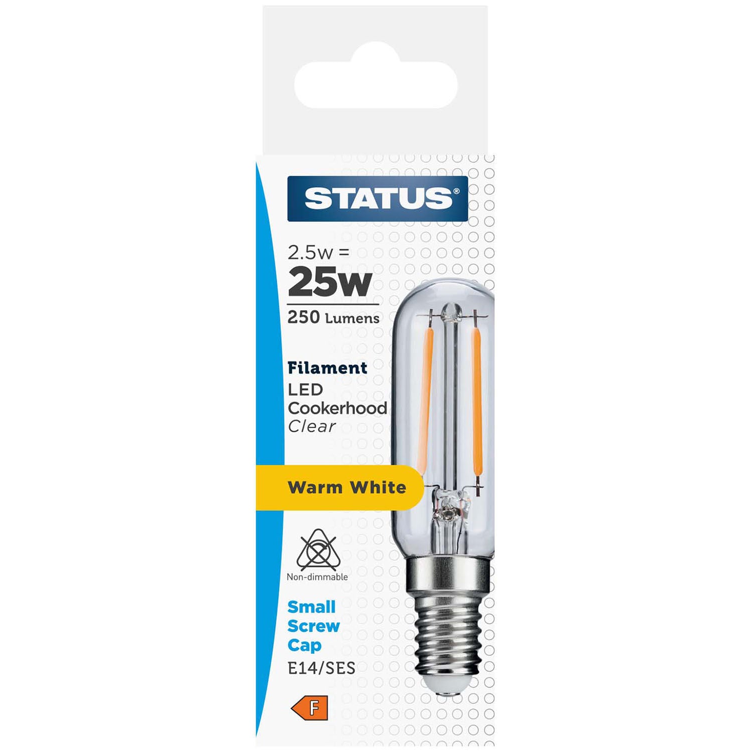2w = 30w = 280 lumens - Filament LED - Cookerhood - SES - Clear - Warm White