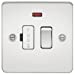 Flat Plate 13A switched fused spur unit with neon - polished chrome