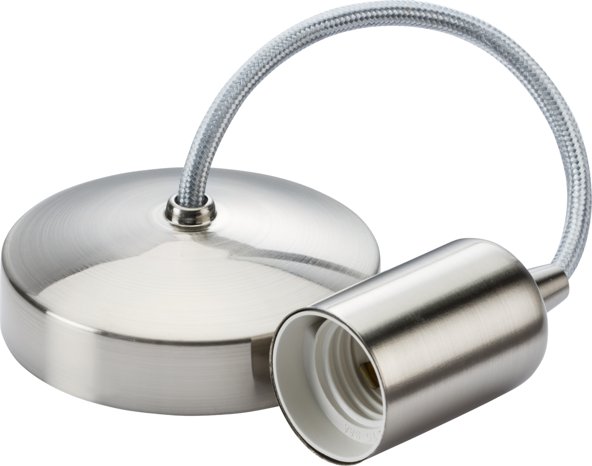 6 Inch E27 Contemporary Pendant Set - Brushed Chrome