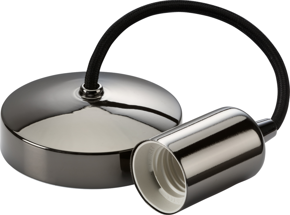 6 Inch E27 Contemporary Pendant Set - Black Nickel