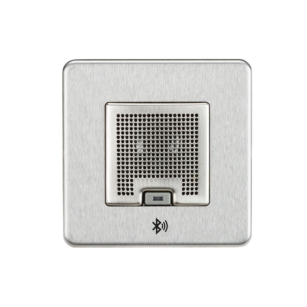 Screwless 3W RMS Bluetooth Speaker Outlet - Brushed Chrome