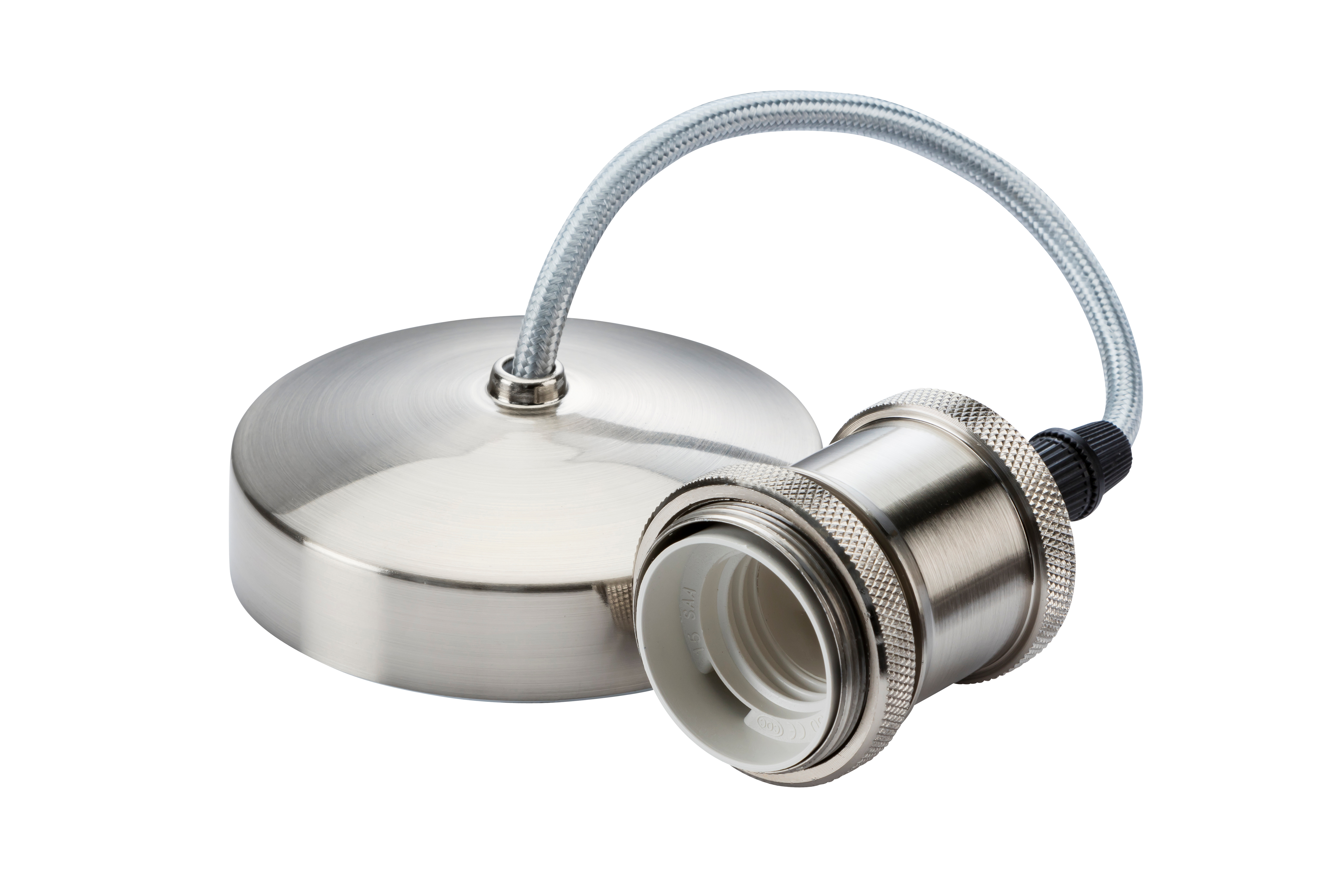 6 Inch E27 Vintage Pendant Set - Brushed Chrome