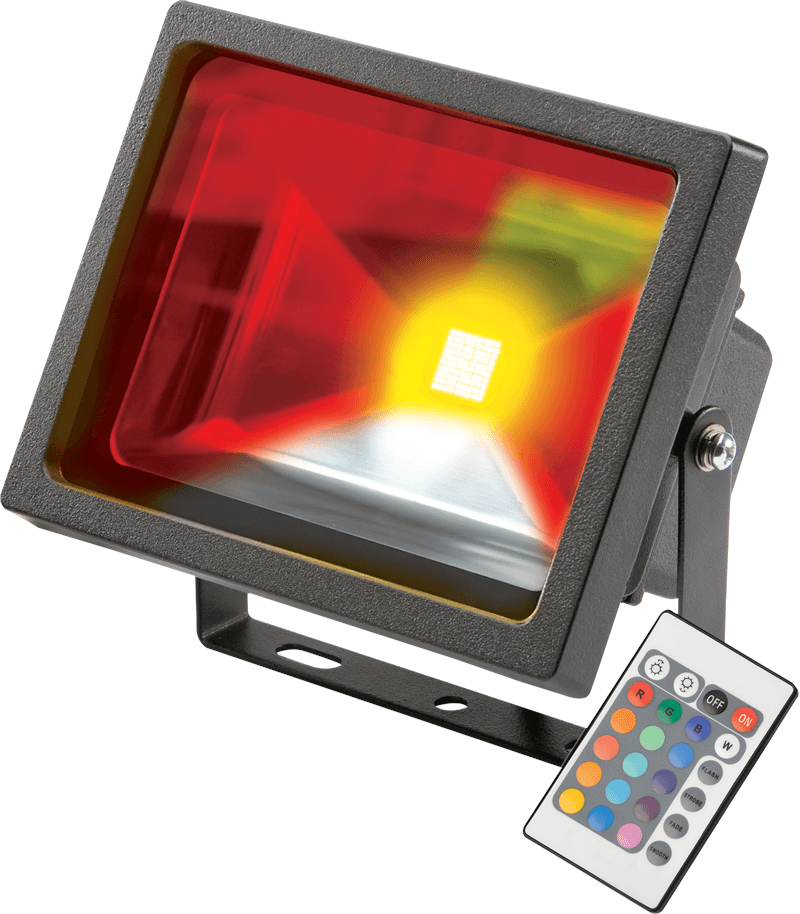230V IP65 20W RGB LED Black die-cast aluminium floodlight