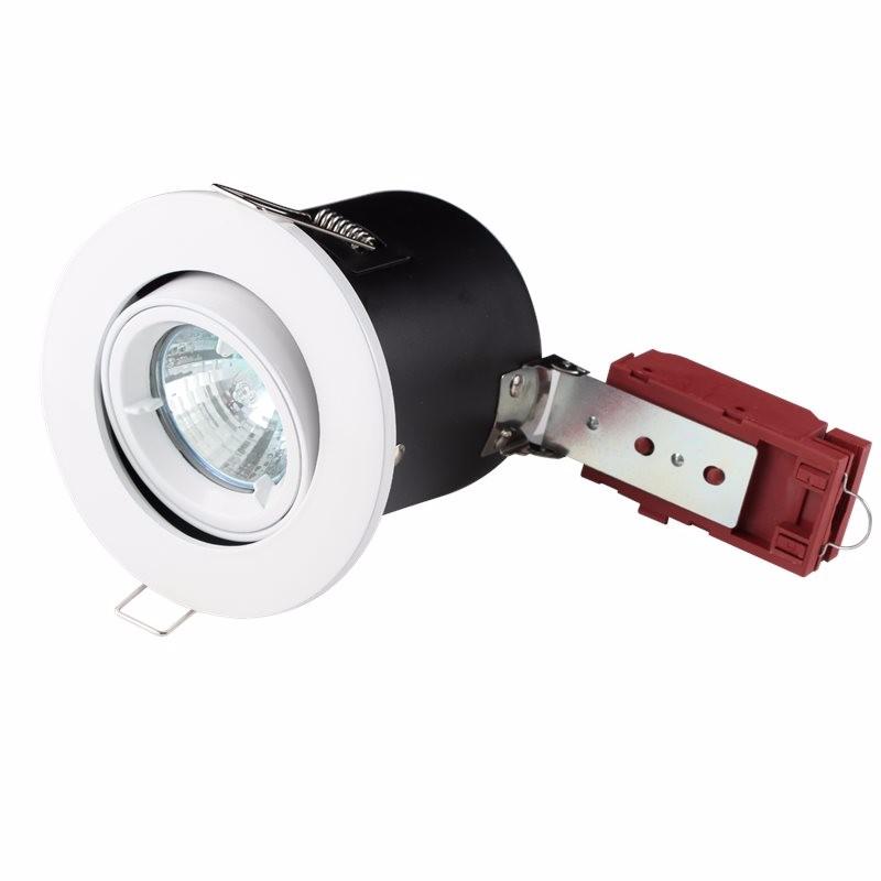 230V IP20 50W GU10 IC Fire-Rated Tilt Downlight Chrome