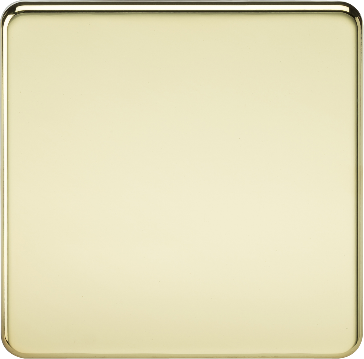 Screwless 1G Blanking Plate Polished Brass