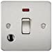 Flat Plate 20A 1G DP switch with neon and flex outlet - brushed chrome