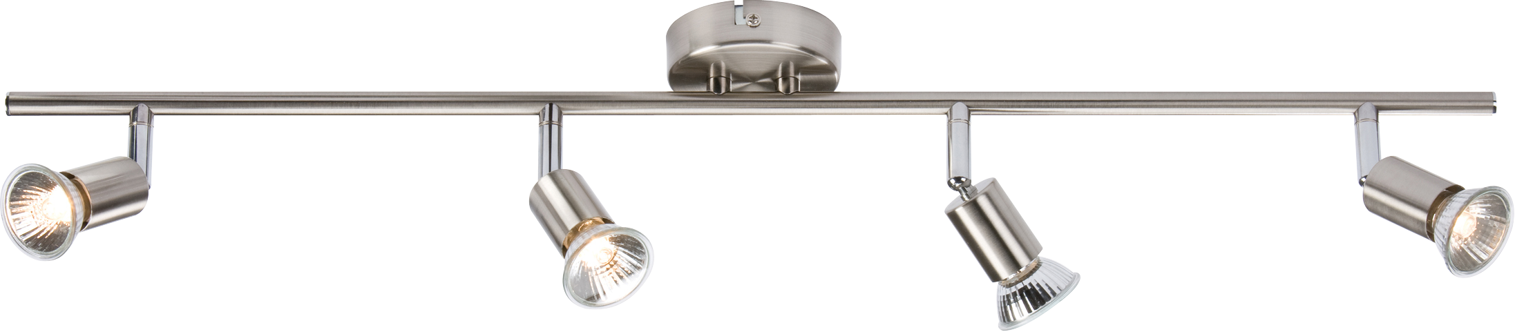 Ceiling Light GU10 50 Watt 4 Spotlight Bar Brushed Chrome LED Compatible
