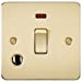 Flat Plate 20A 1G DP switch with neon and flex outlet - brushed brass