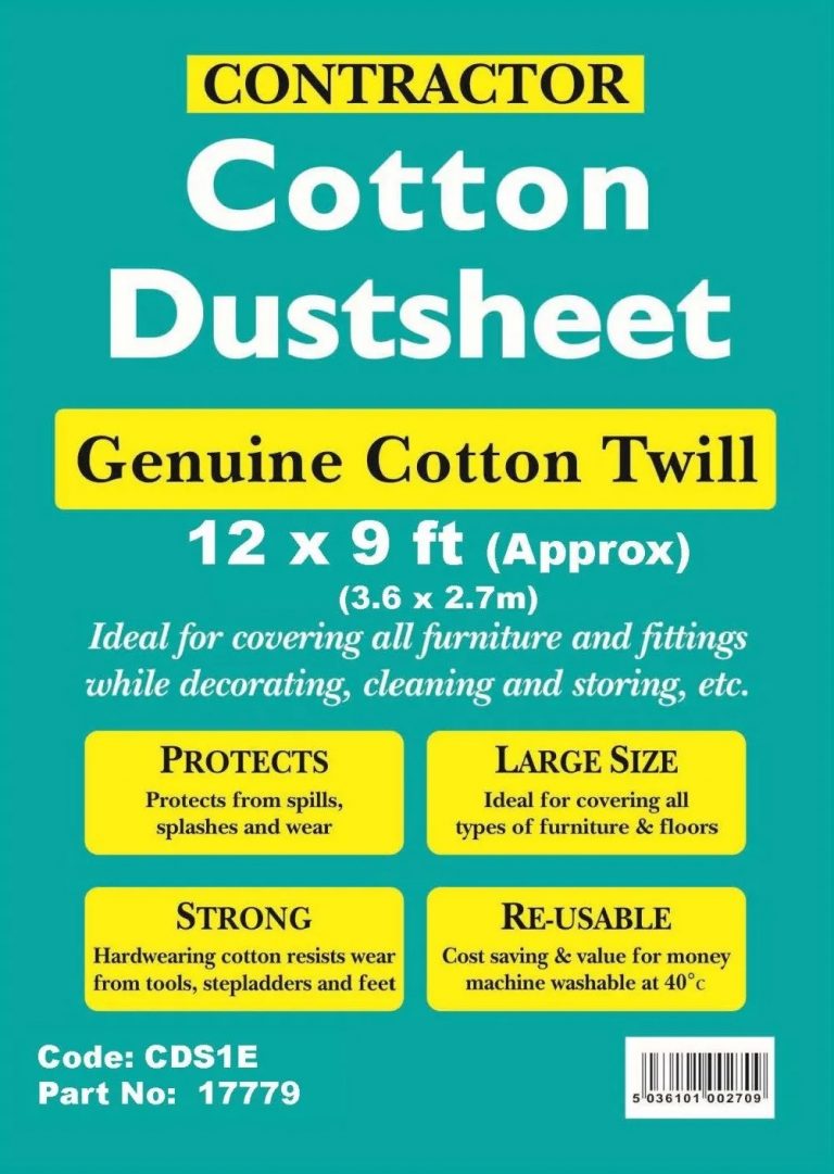 12ft x 9ft Cotton Twill Protective Dust Sheet