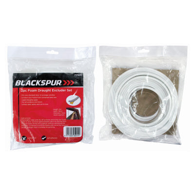 Foam Draught Excluder Set White- 2 Pack