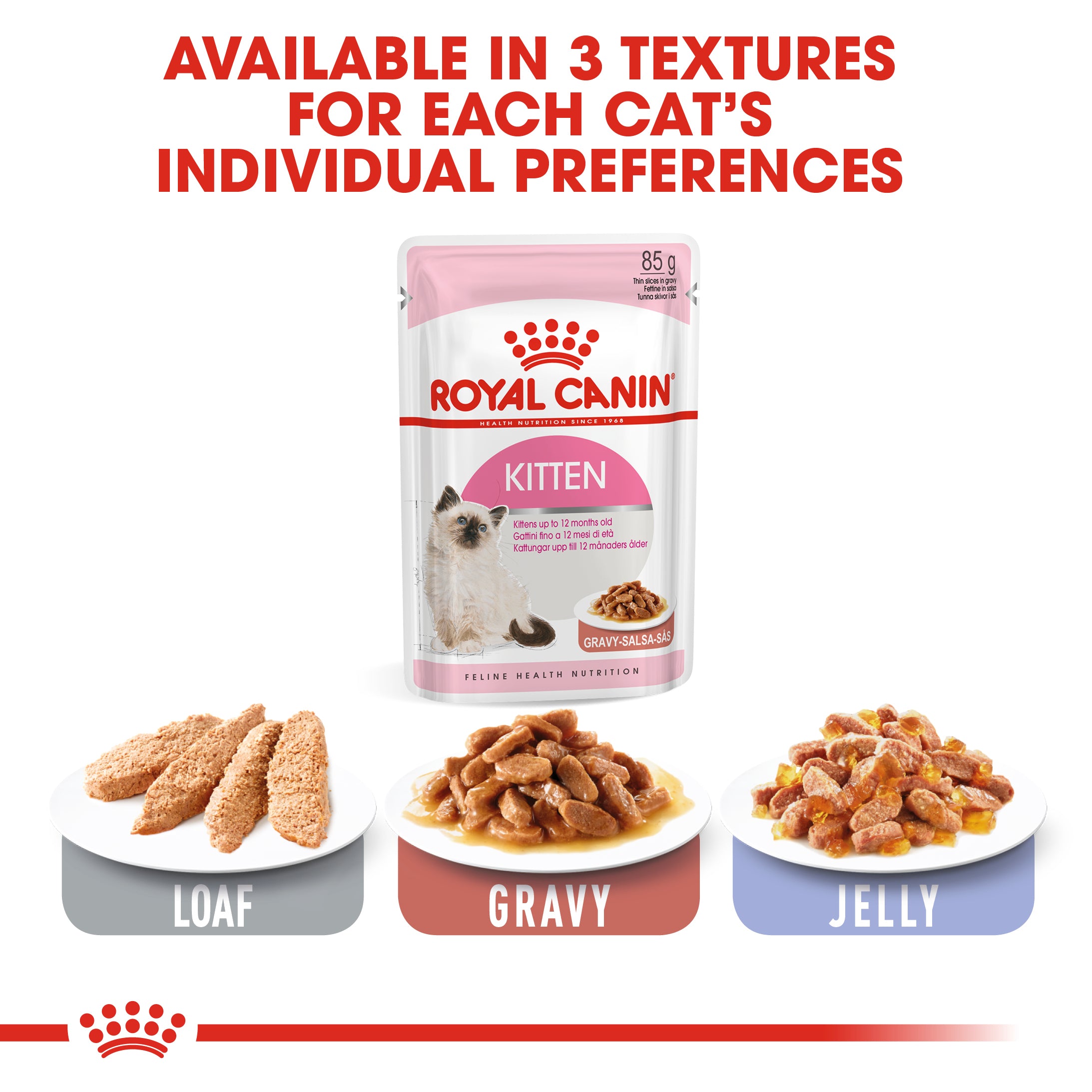 ROYAL CANIN Kitten in Gravy Wet Food, 85g x 12 Pack