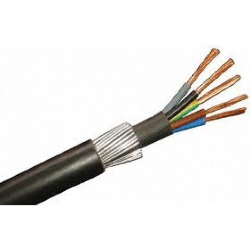 1.5mm 5 Core 23A Brown Black Grey Blue Green Yellow 6945X Steel Wire Armoured SWA Outdoor Mains Power Cable - 1m