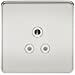 1G 5A Screwless Polished Chrome Round Pin 230V Unswitched Electrical Wall Socket - White Insert