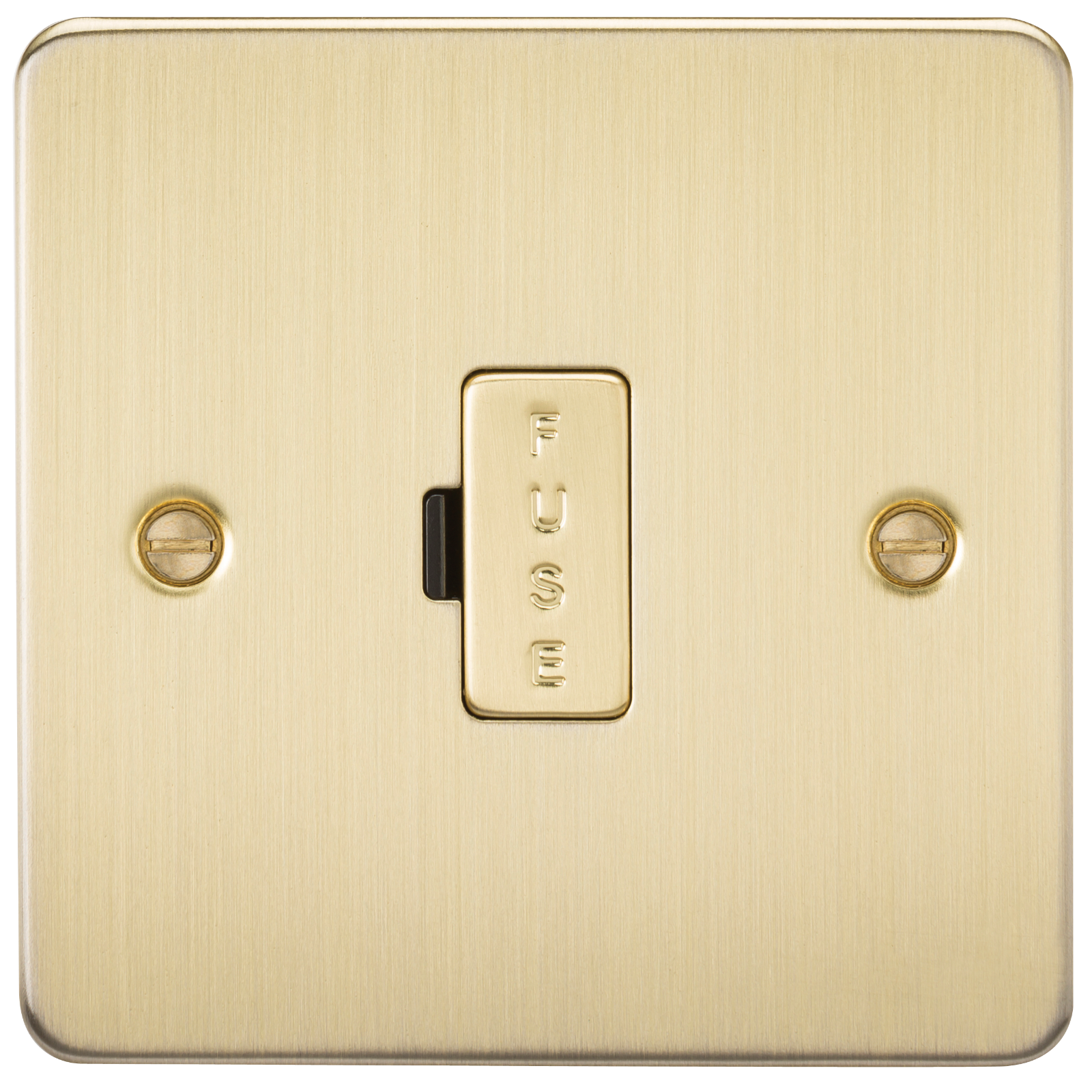 Flat Plate 13A fused spur unit - brushed brass
