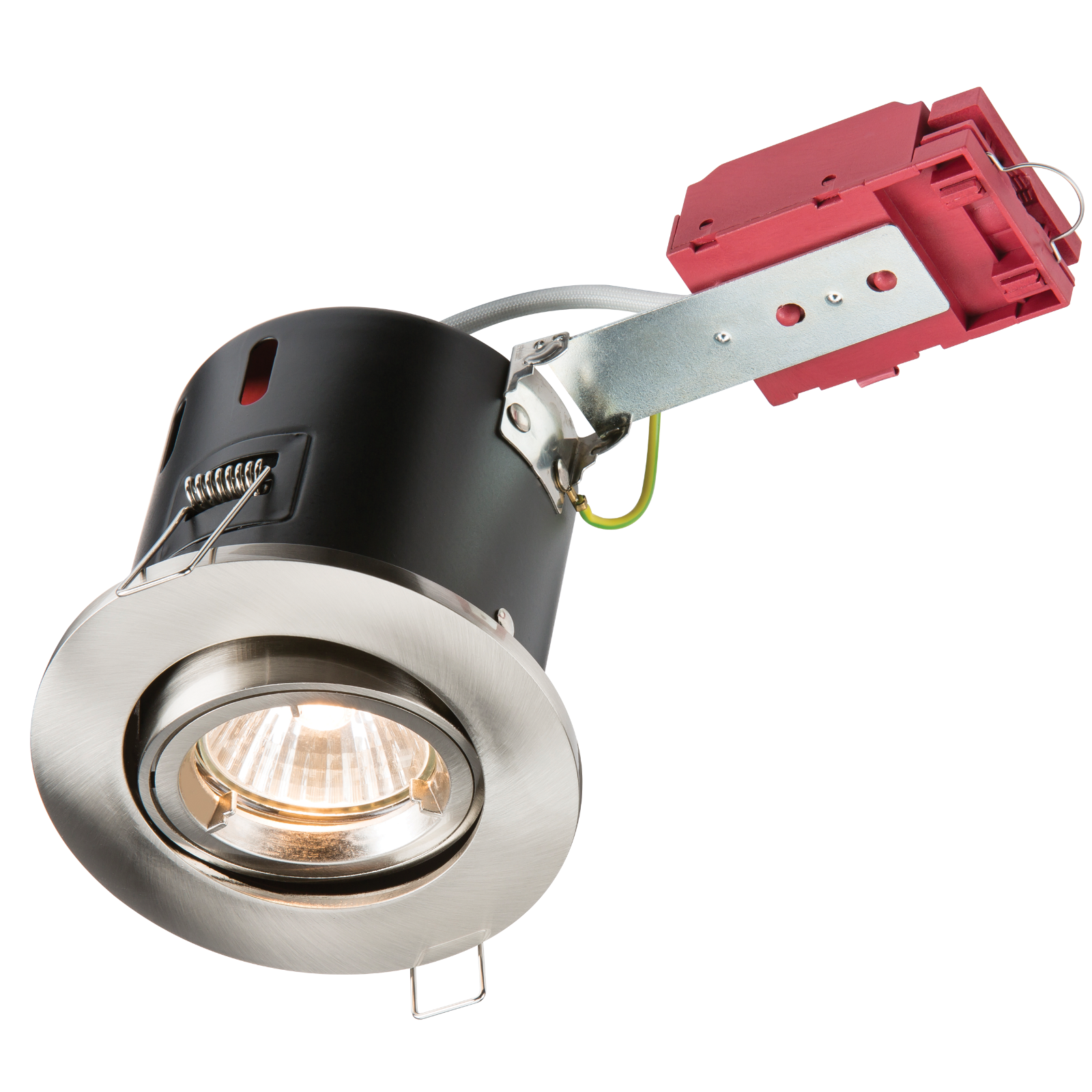 GU10 50W 230V LED Compatible IC Fire Rated Tilting Downlight - Brushed Chrome