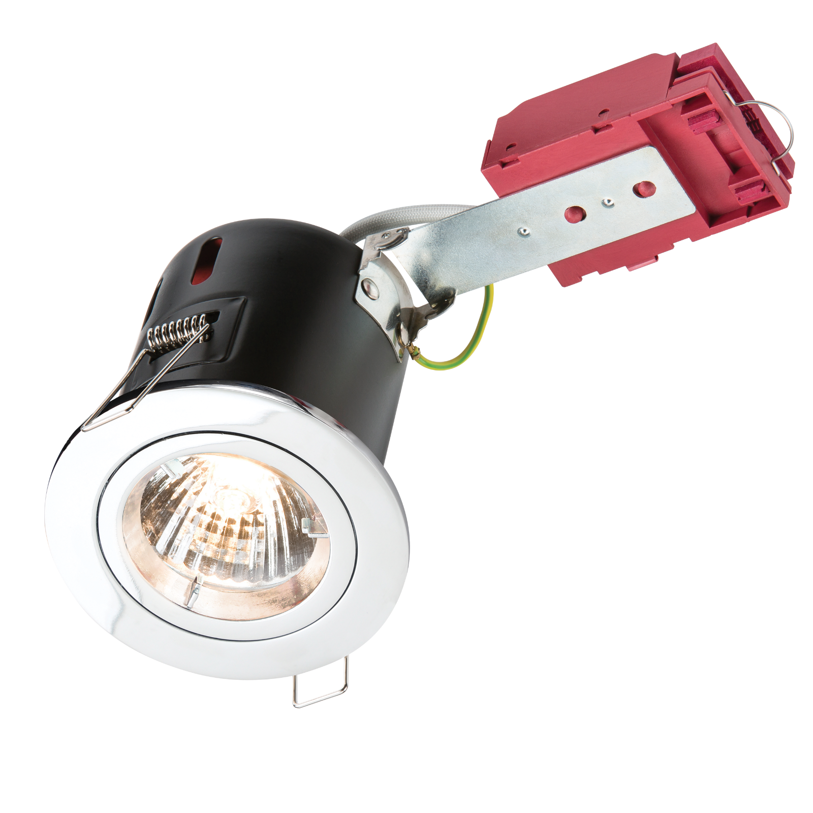 GU10 50W 230V LED Compatible IC Fire Rated Fixed Downlight - Polished Chrome