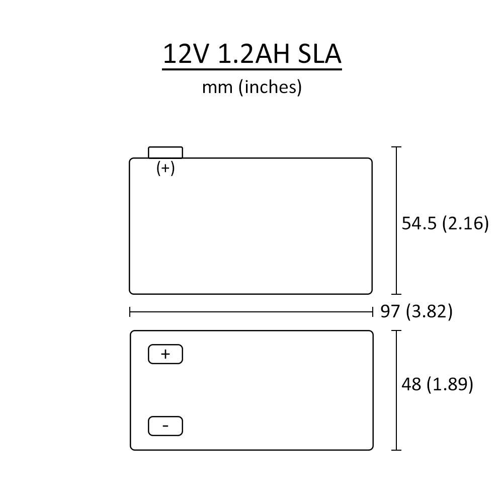 12V 1.2Ah Sealed Lead Acid Battery