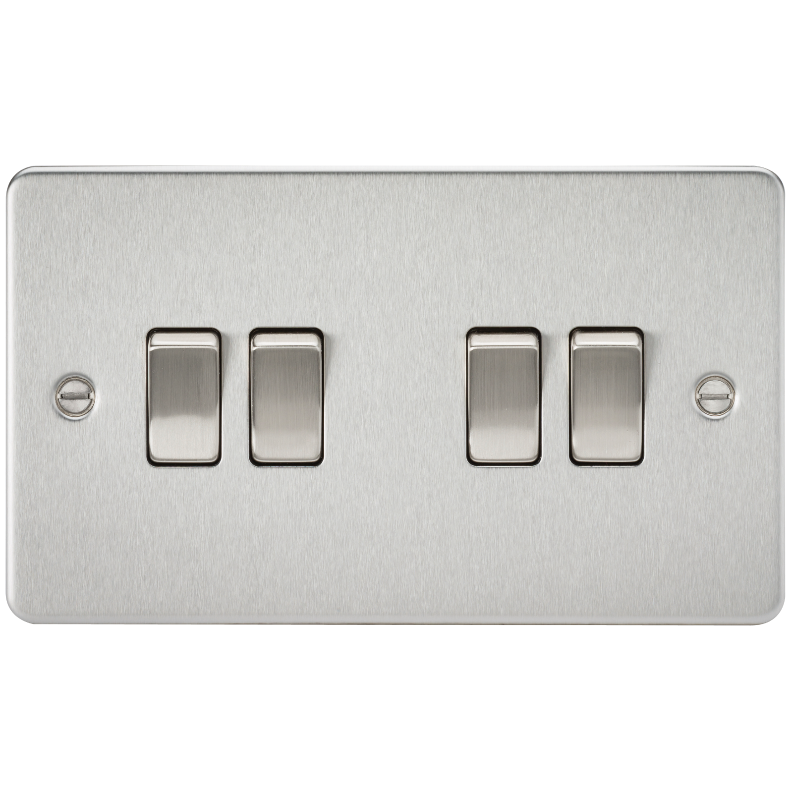 4G 2 Way Flat Plate Switch - Brushed Chrome