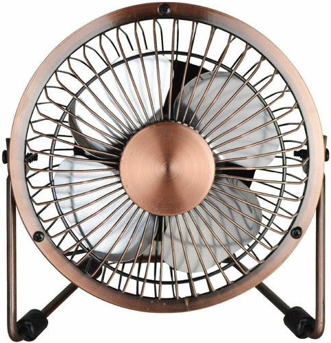 4 Inch Mini USB Metal Desk Fan (Brass)