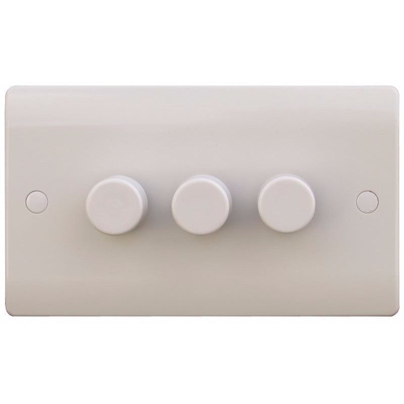 Sline 40-400W White 3G 2 Way 230V Electric Dimmer Switch Wall Plate