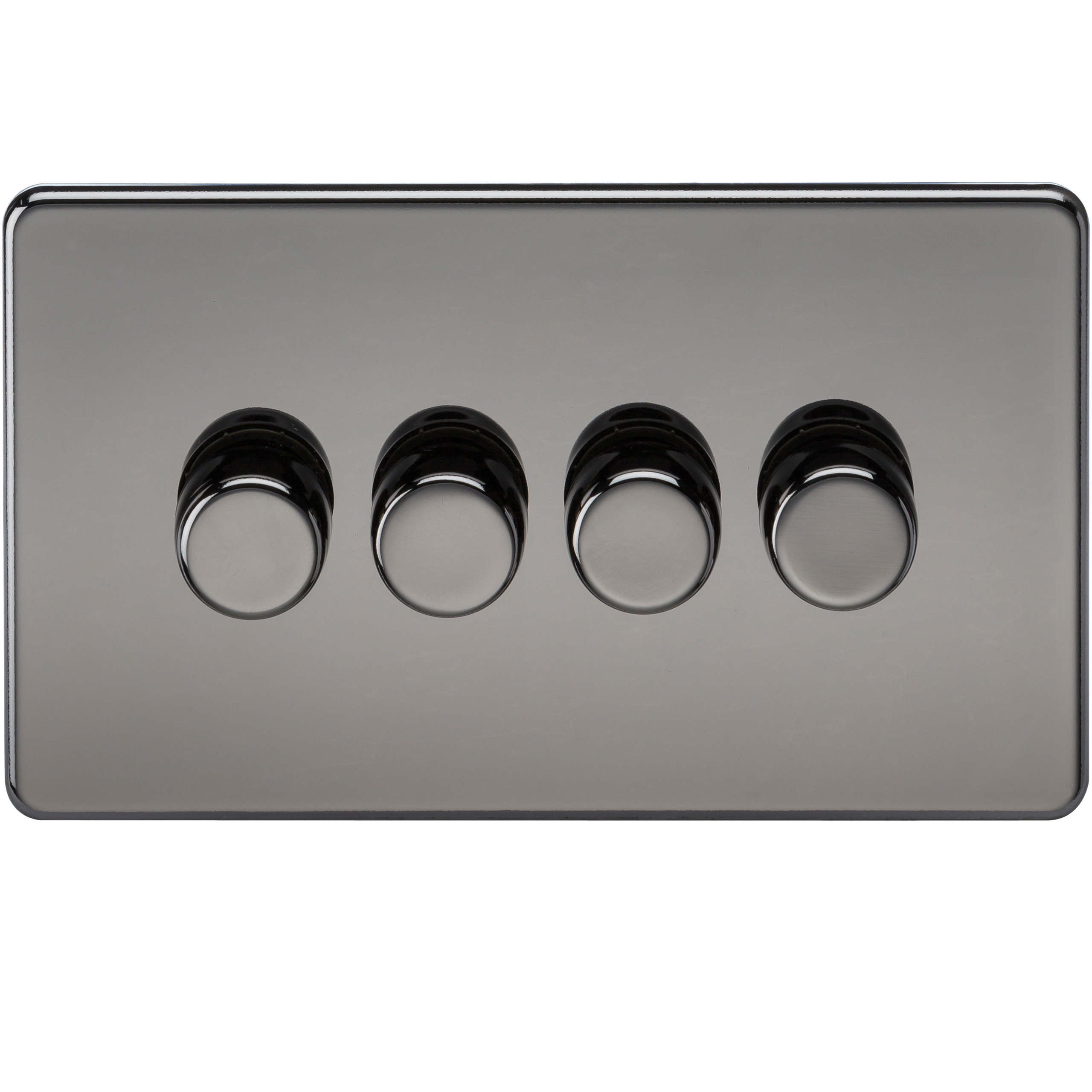 10-200W 4G 2 Way 230V Screwless Black Nickel Electric Dimmer Switch Led Compatible