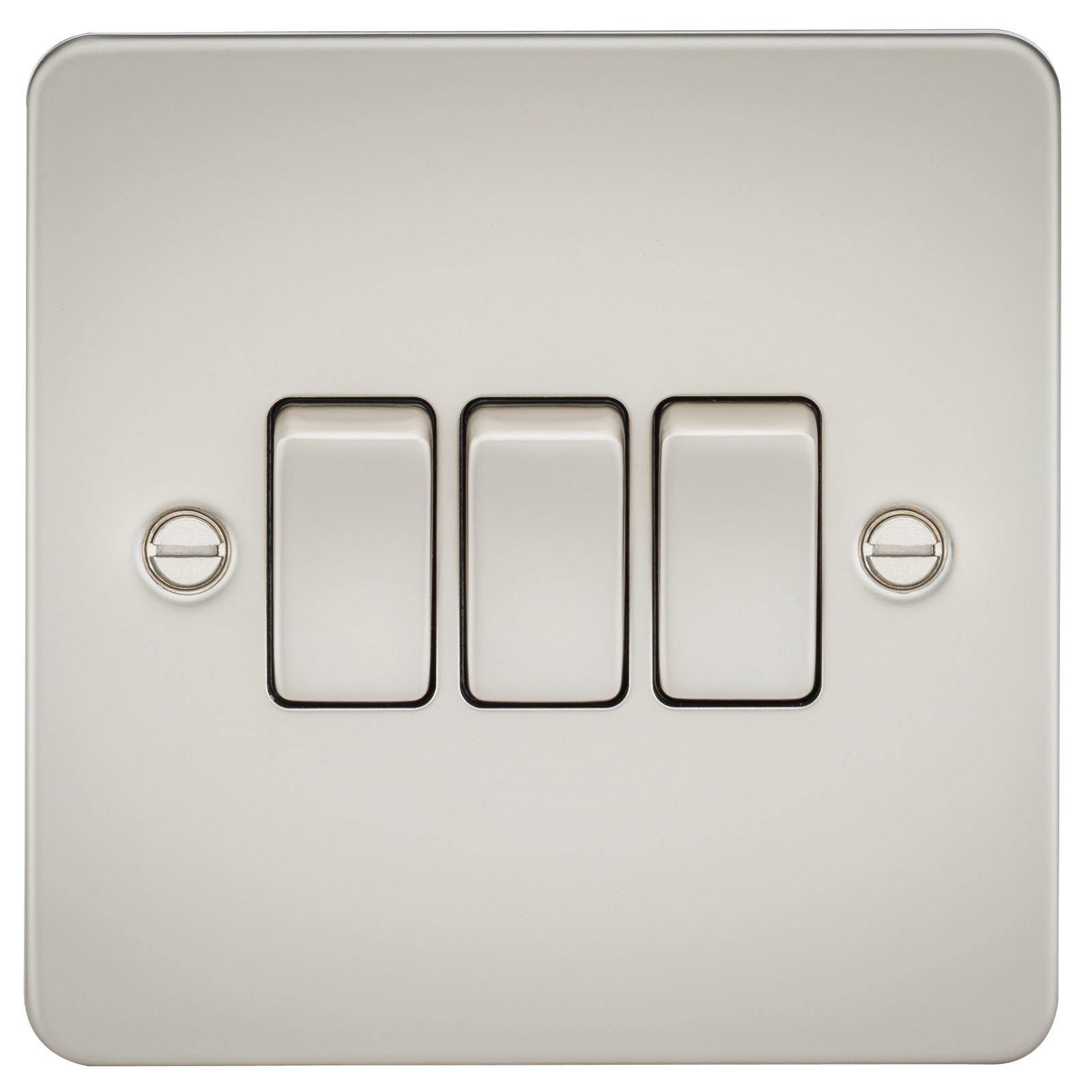Flat Plate 10AX 3G 2-way switch - pearl