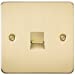 Flat Plate Telephone master socket -brushed brass